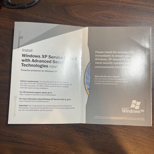 Microsoft Windows XP Service Pack 2 Update Mail Order Exclusive Disc (CD-ROM) - Picture 3 of 3