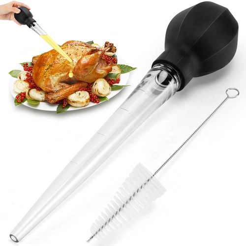 Large Turkey Baster with Cleaning Brush - Premium Baster Tool for Cooking - Easy