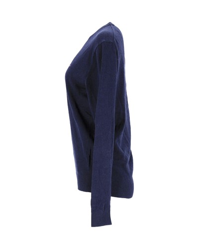 Tommy Hilfiger Mens V Neck Pullover Navy Blue Cotton Cashmere Blend All Season M - Picture 5 of 11