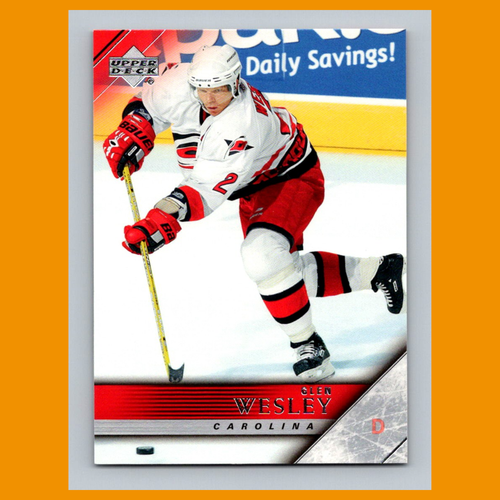 Tarjeta de hockey Glen Wesley #284 2005 Upper Deck Carolina Hurricanes NHL CASI NUEVA - Imagen 1 de 3