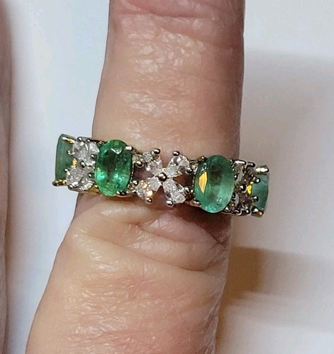 Natural Emerald 925 Sterling Silver Free Size Adjustable Ring Jewelry 1037 - Picture 6 of 7