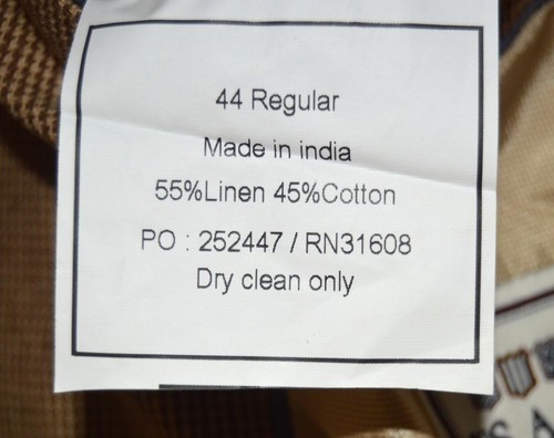 Jos A Bank New Traditions 44R Linen & cotton brown 2 vent summer sport coat y7j1 - Picture 3 of 6