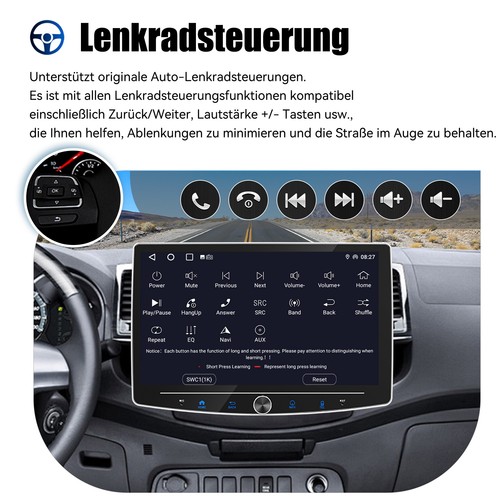 DAB+ 360° Drehbar Bildschirm 10" 64GB Android 15 Carplay Autoradio 1 DIN GPS NAV - Bild 12 von 16
