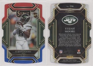 2021 Panini Select Club Level Red & Blue Prizm Die-Cut Elijah Moore Rookie RC