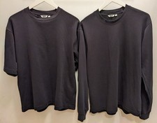 Uniqlo U AIRism Oversized T-Shirt Mens M Black Long Sleeve LOT