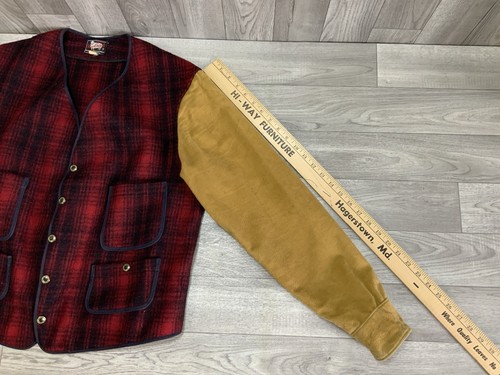 Vtg 40s Woolrich hunting Jacket 42 buckle back Moleskin workwear - Picture 13 of 20