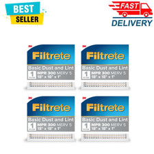 Filtrete 18x18x1 HVAC Furnace Air Filter, MERV 5 MPR 300, Basic Dust, 4 Pack