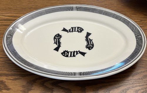 Pfeifenstein alte Mimbreno indische Santa Fe Speisewagen Fischplatte & Servierschale - Bild 2 von 10