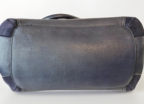 Lauren Conrad Navy Blue Tote Shoulder Bag PU Leather Vintage Y2K Office Siren - Picture 6 of 8