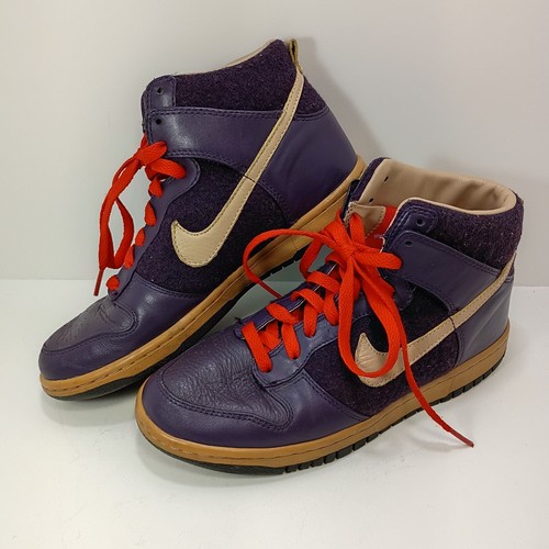 2008 Nike Dunk High Premium - 318714-521 Womens Size 7 Purple Wool Shoes - Picture 1 of 18