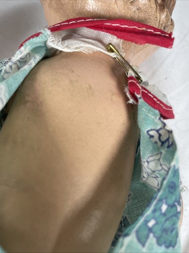 Antique Composite Doll With Blue Bow 11.5” Tall - Picture 13 of 13