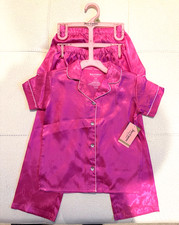 Girls Juicy Couture Pink Satin Pajama 3pc Logo Sleepwear Size 4/5