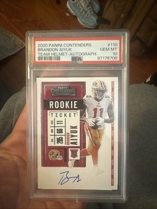 2020 Panini Contenders Brandon Aiyuk Rookie Ticket Team Helmet AUTO    PSA 10 
