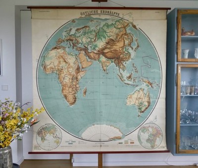 VINTAGE | PLANIGLOB EUROPA ÖSTLICHE ERDHÄLFTE WELTKARTE WANDKARTE | WALL CHART