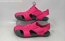 Nike Kids Sunray Protect 2 Pink And Gray Hook Loop Sports Sandals Size 3Y