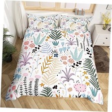 Duvet Cover Full Size, Cartoon Flowers Bedding Full No Comforter Multi 07