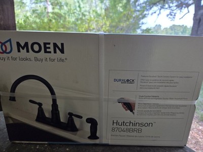 Moen Hutchinson 87048BRB Bronze High Arc Centerset 4in 2-Handle Sprayer