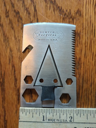 Survco Tactical Credit Card Axe 21-Function Multi-Tool Made In USA USED
