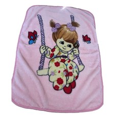 Pink Baby Blanket Girl Swinging Butterflies Fleece Cozy Baby Toddler 39x55