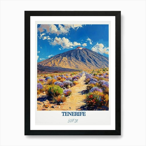 Teneriffa Reisedruck Wandbild Teid gerahmt Wandbild Poster Leinwanddruck Bild - Bild 1 von 4
