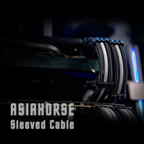 Asiahorse Power Supply Sleeved Cable for Extension Black-Gery - Picture 5 of 8