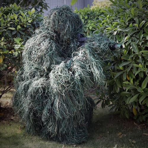 3D Ghillie Suit woodland Tarnanzug Camo Camouflage Kleidung Jagd Erwachsener - Bild 15 von 24