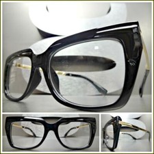 Women's Classy Elegant RETRO Cat Eye Clear Lens EYE GLASSES Black  Gold Frame