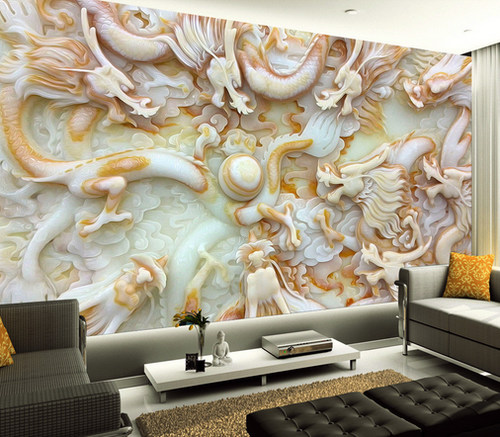 3D Jade Dragons 622 Wall Paper Murals Wall Print Wall Wallpaper Mural AU Kyra - Picture 3 of 6