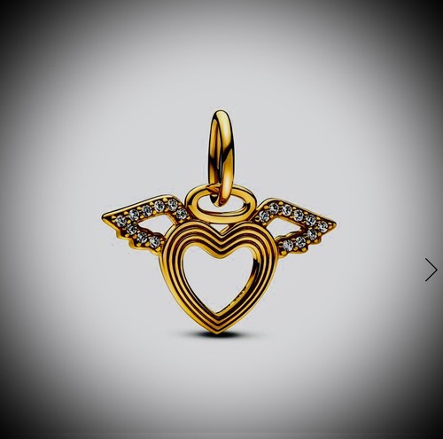 AUTHENTISCHE PANDORA 14k HERZ & ENGELFLÜGEL CZ CHARM/ANHÄNGER AUSVERKAUFT - NEU 752362C01 - Bild 15 von 17