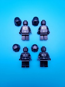 Lego Star Wars Lot of 4 Minifigures TIE Interceptor Pilot Black Head 7659 6206!