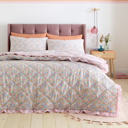 Catherine Lansfield Darcy Floral Reversible Duvet Cover Bedding Range Pink - Picture 38 of 41