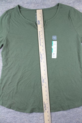 Camisa Terra & Sky 14w Talla Grande Verde Manga Corta Muesca Cuello Calce Relajado Nueva con Etiquetas - Imagen 5 de 9