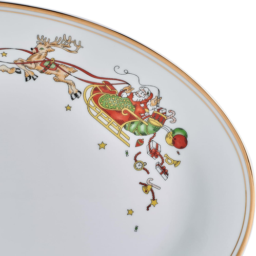 Fitz and Floyd St. Nicholas Gold Banded Holiday Serving Platter, 14 Inch - Picture 3 of 7