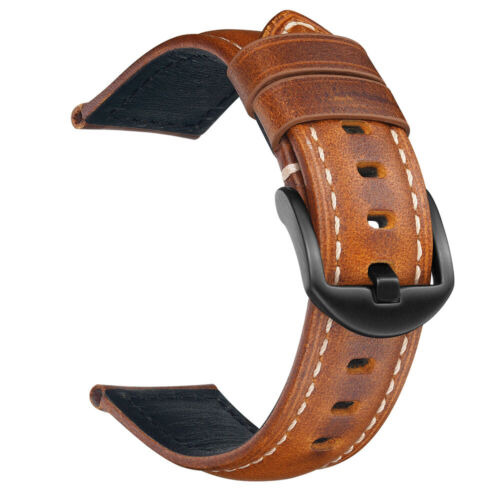 Vintage Genuine Leather Watch Band Strap Oil Wax Cowhide Bracelet 18/20/22/24/26 - Picture 14 of 23