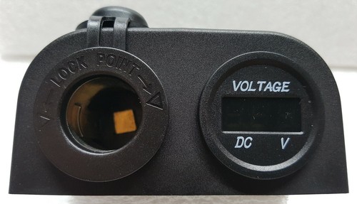 VOLTAGE METER LED + 12V POWER SOCKET CIGARETTE LIGHTER SURFACE MOUNT 4X4 AU - Picture 3 of 7