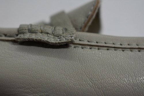Isaac Mizrahi Womens LIght Gray Leather Moccasins Snake Trim Oval Toe Wide 7W - 第 3/11 張圖片