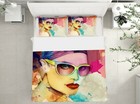 3D Elegant Mädchen C88 Bett Kissenbezüge Decke Bettdecke Abdeckung Set Amy