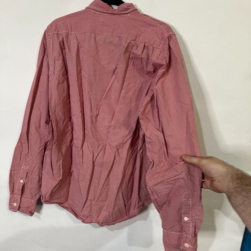 Relwen Shirt Mens XL Red White Gingham Cotton Long Sleeve Button-Down **READ** - Picture 4 of 11