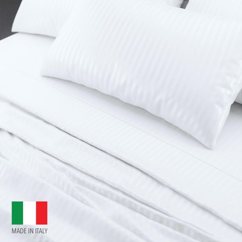 Pereti Italian Queen Sheet Set, 100% Cotton Sheets, Long Staple Satin Sheets ... - Picture 3 of 7