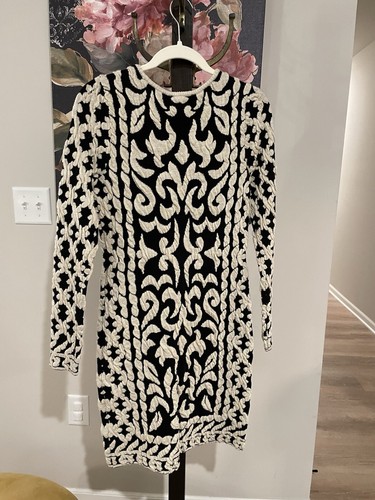 NWT INC International Concepts Dress Large Black/Ivory Gold Shimmer LOVELY Posh - Picture 8 of 24