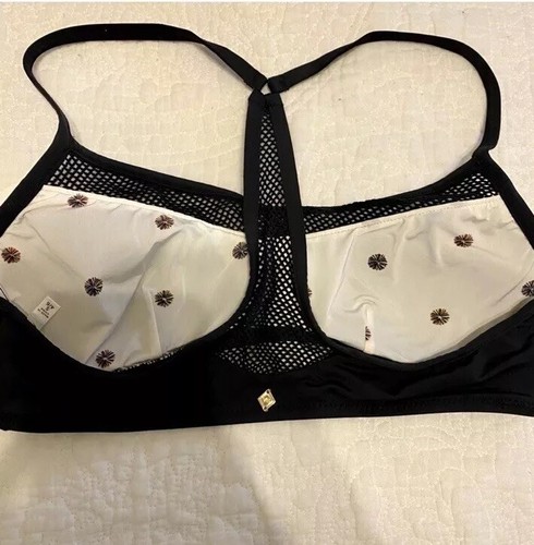 NWT Vera Bradley Black Racerback Mesh Swim Bikini Top Size 4-6 Small - Picture 5 of 9
