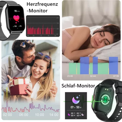 Für Samsung Huawei Smartwatch Armbanduhr Blutdruck Fitness Tracker Herren Damen~ - Bild 14 von 16