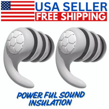 Grey Silicone Ear Plugs Noise Cancelling Reusable Sleep Sound Blocking Soft