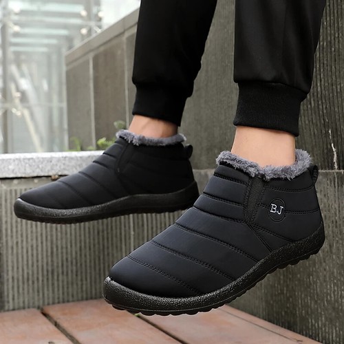 Winter Herren Warm Plüsch Wasserdicht Rutschfest Outdoor Stiefeletten Schneestiefel - Bild 21 von 27