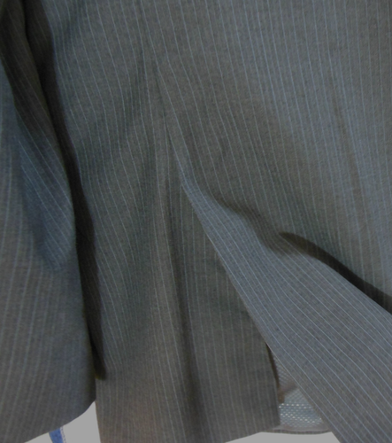 Haggar Suit 46L Charcoal Pin Strip Lined Jacket 38X32 Pant Mens EUC - Picture 7 of 16