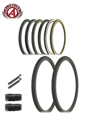 ALTALINE BICYCLE TIRES 26 x 1-3/8 BLACK, WHITEWALL, OR GUMWALL 6pc SET. ISO 590