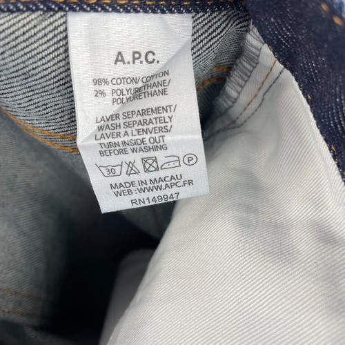 A.P.C. Jeans Erwachsene 30 x 31 Stretch Indigo Petit Standard japanischer Denim neu ohne Etikett 275 $ - Bild 12 von 13