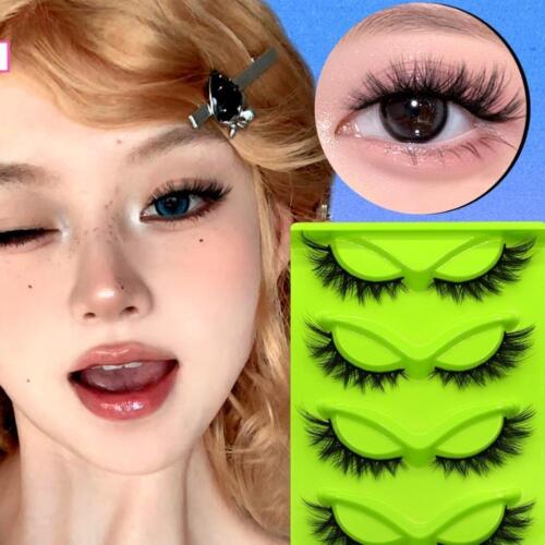 5 Pairs Cat Eye Lashes Faux Mink Eyelashes Winged End Elongated Eye New S2I7 - Foto 3 di 32