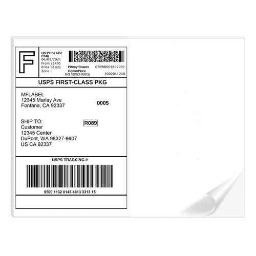 50-1000X Premium 8.5"x 5.5" Half Sheet Self Adhesive Shipping Labels 2 Per Sheet - Picture 7 of 9