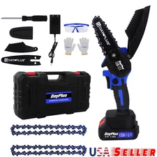 4inch Electric Cordless Mini Chainsaw One-Hand Saw Wood working Cutter 2200 rpm